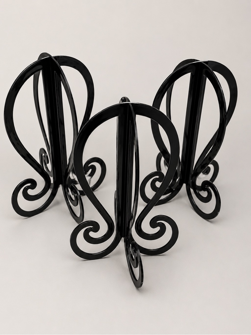Black Decorative wig Stands - Set of 3